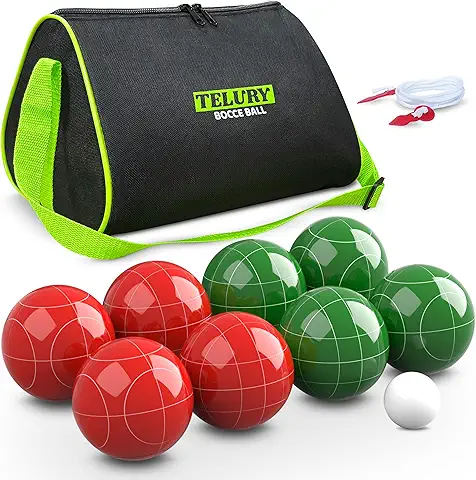 Bocce Ball Set - Lawn Game for Backyard, Beach, or Wedding with with Bocce Balls and Carrying Case