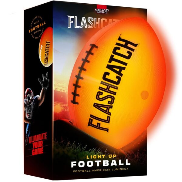 Light Up Football - Glow in the Dark Ball - NO 6 - Boys Gifts - Outdoor Sports, Birthday Gifts for Boys 8-15+ Year Old - Kids Teenage Youth Gift Ideas - Boy Toys Stuff Ages 8 9...