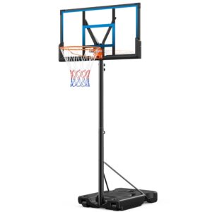 Yohood 46" 10FT Basketball Hoop Outdoor - Portable Basketball Goal Adjustable Hoops & Goals with Solid Steel Rim & Extra-Large Base for Kids/Youth/Teens/Adults Outdoor