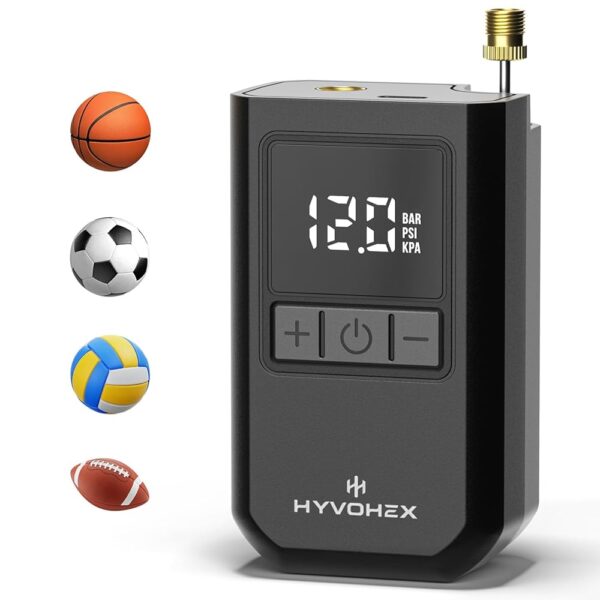 Ball Pump for Sports Balls, Portable Electric Basketball Pump Ultra Fast Inflation, with Digital LED Display Air Pump for Balls, Preset Pressure with Ball Needle for Soccer,...