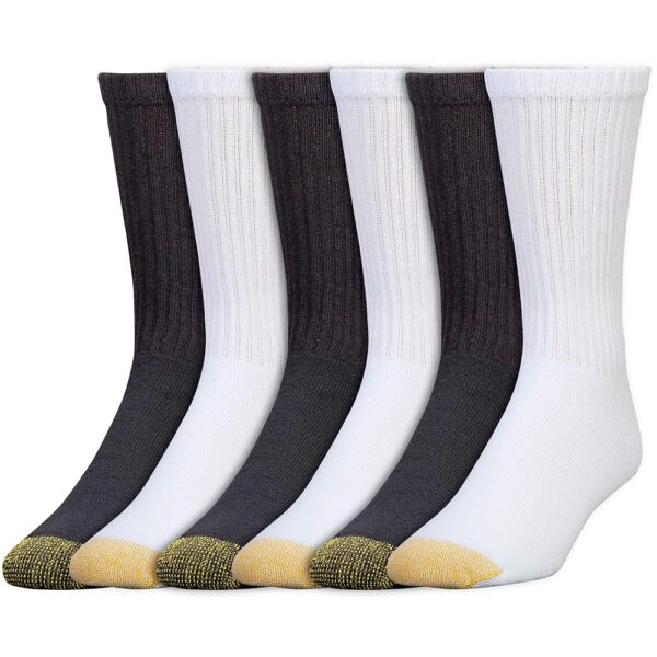 GOLDTOE Men's 656S Cotton Crew Athletic Socks (Multipack)