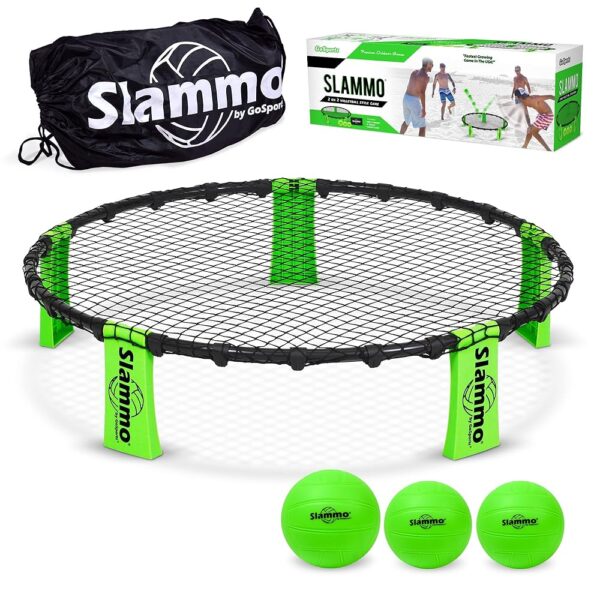 GoSports Slammo Game Set (Includes 3 Balls, Carrying Case and Rules) - Outdoor Lawn, Beach & Tailgating Roundnet Game