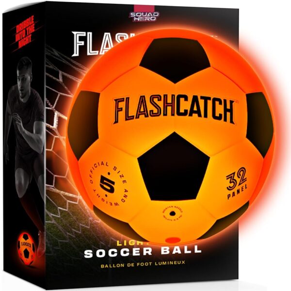 Light Up Soccer Ball - Glow in The Dark - NO 5 - Sports Gear Gifts for Boys & Girls 8-15+ Year Old - Kids, Teens Gift Birthday Ideas - Cool Boy Toys Ages 8 to 15 Glowing Night...