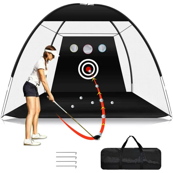 Heavy Duty Golf Practice Net, Golf Swing Net, 10x7ft Golf Hitting Training Aids Nets with Target and Carry Bag for Backyard Driving Chipping