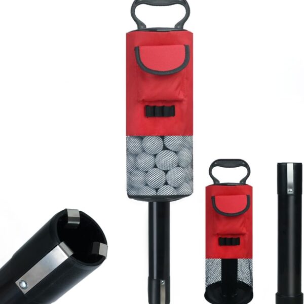 HOW TRUE Golf Ball Retriever, Portable Shag Bag Golf Ball Pick Up with Removable Plastic Tube, Pocket Shagger Storage