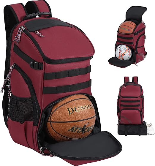 Large Basketball Bag Backpack for Men Women Kids Basketball Bookbag with Ball Compartment Shoes Bag 35L Capacity Boys Girls Soccer Ball Bag Gym Backpack Fit Volleyball Football...
