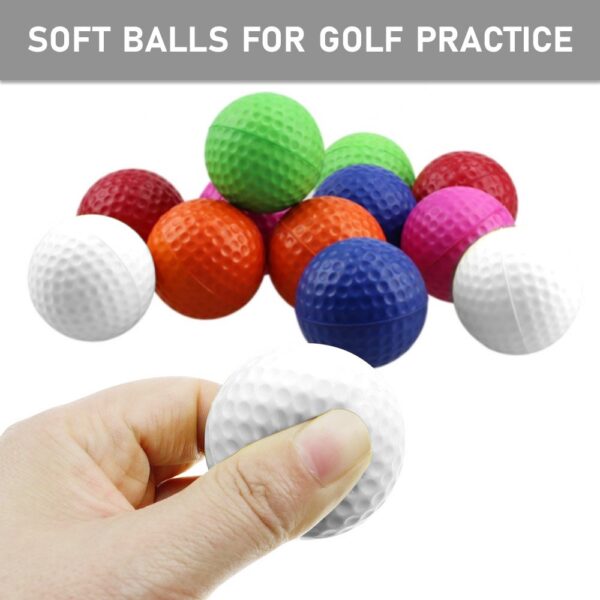 Lohuatrd 40Pcs Colorful EVA Foam Golf Balls with 2.15cm Diameter Soft Lightweight Ball Toy for Kids Realistic Feel & Long Lasting Limited Flight Practice Golf Balls for Backyard...