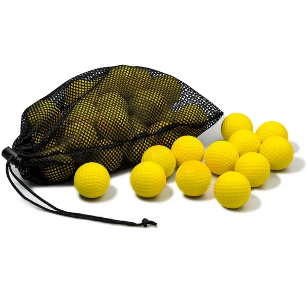 SAPLIZE 12 Pack Foam Golf Practice Balls, Realistic Feel and Limited Flight, Soft for Indoor or Outdoor Training, Yellow